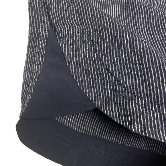 ATHLETA Navy Blue Striped Bali Linen Shorts Size 12 - Picture 4 of 13